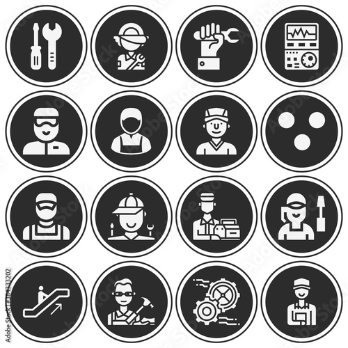16 pack of consequently  filled web icons set