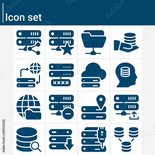 Simple set of servants related filled icons.