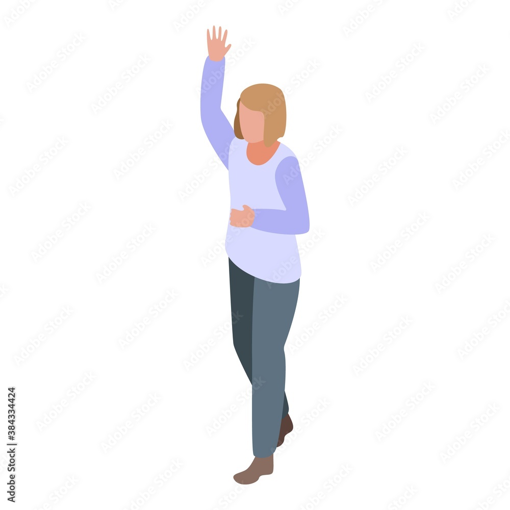 Woman with idea icon. Isometric of woman with idea vector icon for web design isolated on white background Woman with idea icon. Isometric of woman with idea vector icon for web design isolated on white background