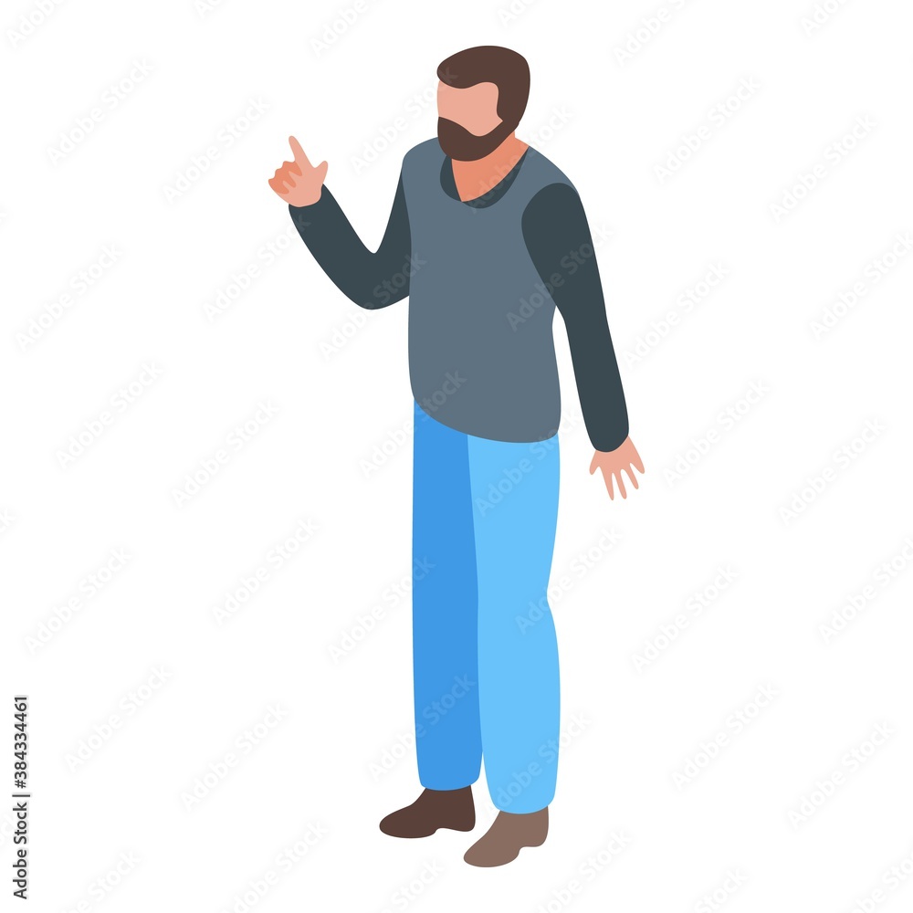 Man with idea icon. Isometric of man with idea vector icon for web design isolated on white background Man with idea icon. Isometric of man with idea vector icon for web design isolated on white background