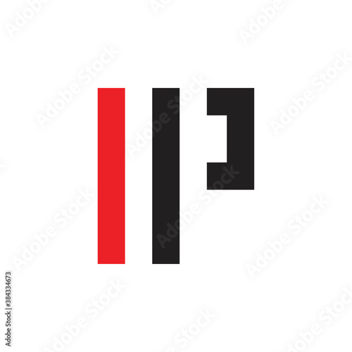 IP letter logo design vector