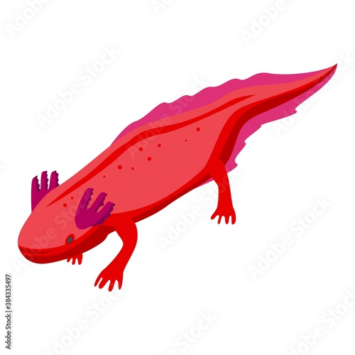 Axolotl animal icon. Isometric of axolotl animal vector icon for web design isolated on white background