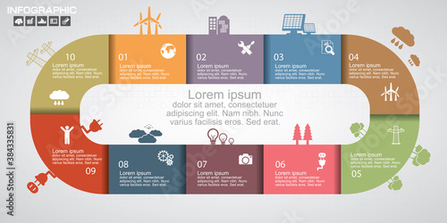 Timeline infographics design template with 8 options, process diagram, vector eps10 illustration