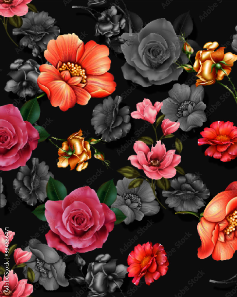 Fototapeta premium pattern with roses