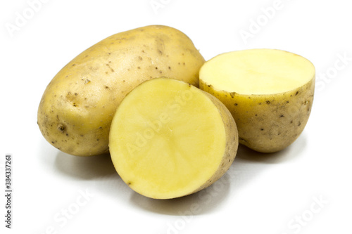 Raw potato isolated on white background