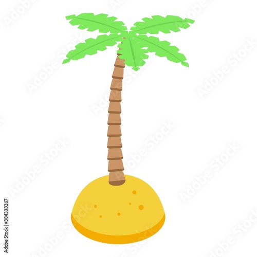 Beach palm tree icon. Isometric of beach palm tree vector icon for web design isolated on white background