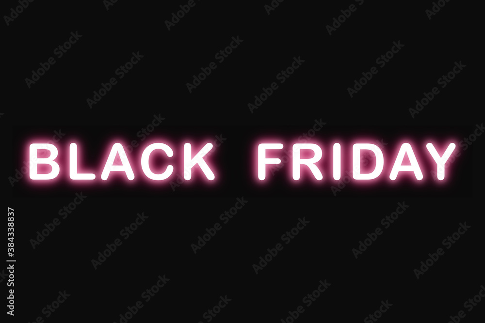 Obraz premium Black friday neon text effect style.