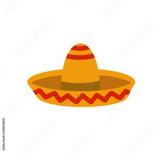 Sombrero. Wide-brimmed Mexican hat. National clothing of South America.