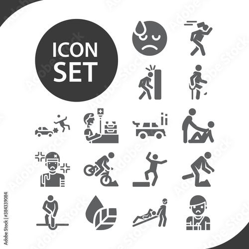 Simple set of injuries related filled icons.
