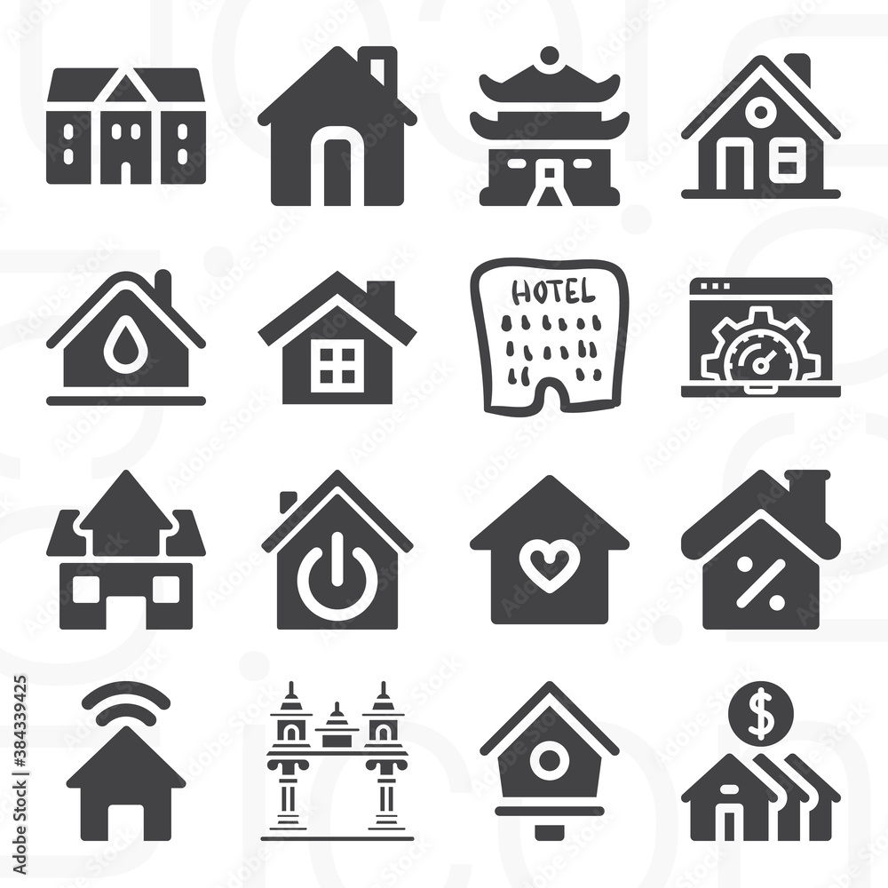 16 pack of residential filled web icons set 16 pack of residential filled web icons set