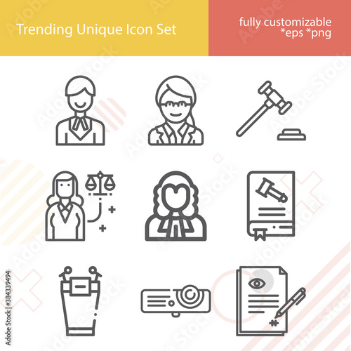 Simple set of counselor related lineal icons.