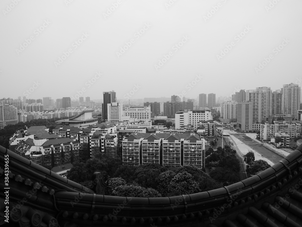 A panoramic view of buildings in China A panoramic view of buildings in China