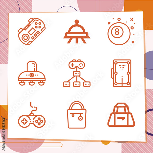 Simple set of 9 icons related to unreasonable