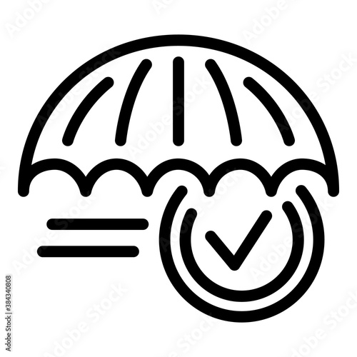 Umbrella reliability icon. Outline umbrella reliability vector icon for web design isolated on white background