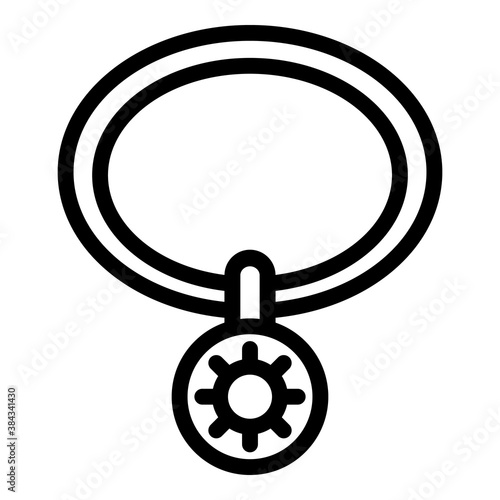 Necklace amulet icon. Outline necklace amulet vector icon for web design isolated on white background