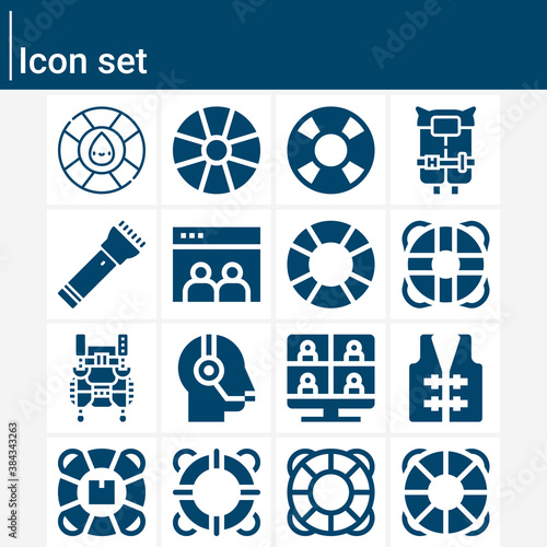 Simple set of associates related filled icons.