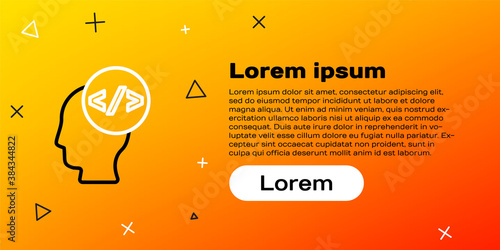 Line Web design and front end development icon isolated on yellow background. Colorful outline concept. Vector.