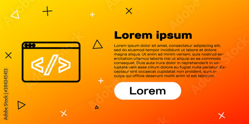 Line Web design and front end development icon isolated on yellow background. Colorful outline concept. Vector.