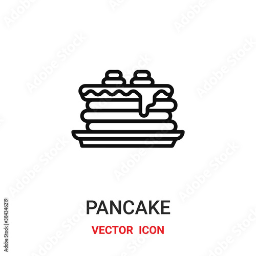 pancake icon vector symbol. pancake symbol icon vector for your design. Modern outline icon for your website and mobile app design.