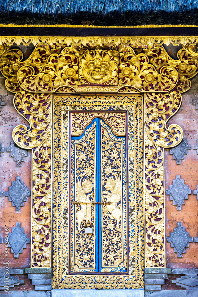 Carved Door, Pura Ulun Danu Batur temple, Bali, Indonesia