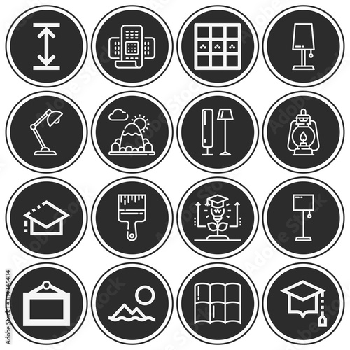16 pack of ceiling  lineal web icons set