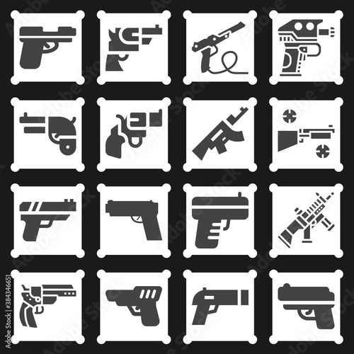 16 pack of started  filled web icons set