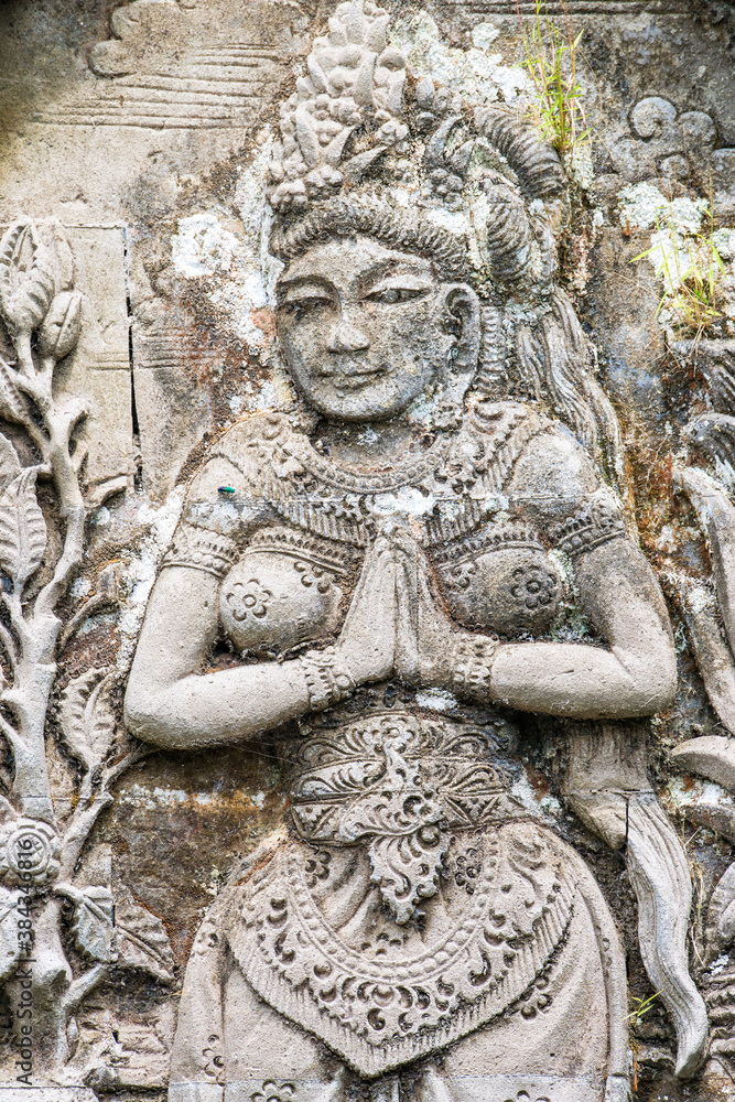 Bas-relief, Pura Luhur Batukaru Temple, Bali, Indonesia