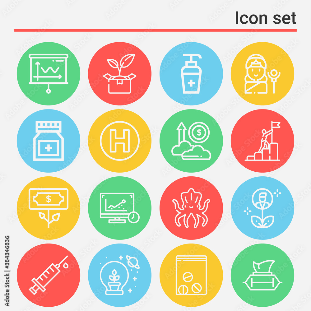 16 pack of illness lineal web icons set 16 pack of illness lineal web icons set