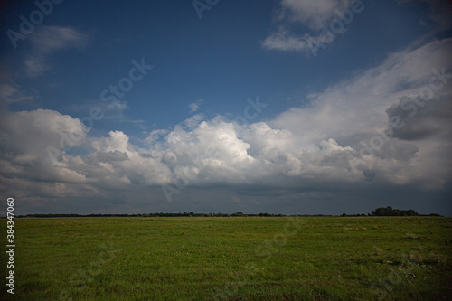 clouds over the field