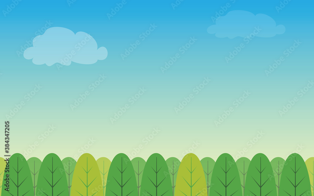 Obraz premium landscape with trees and sky vector design illustration