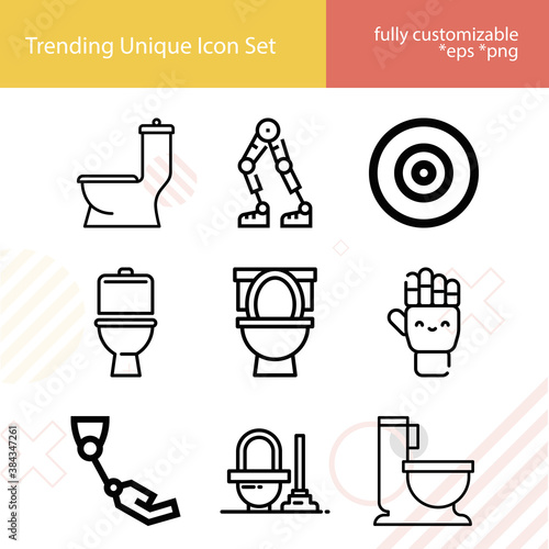 Simple set of poor shape related lineal icons.