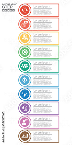 Number Steps 3d Info graphic 1 to 10