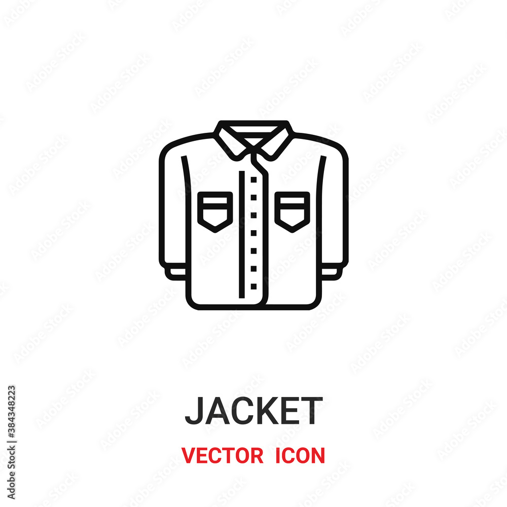 jacket icon vector symbol. jacket symbol icon vector for your design. Modern outline icon for your website and mobile app design. jacket icon vector symbol. jacket symbol icon vector for your design. Modern outline icon for your website and mobile app design.