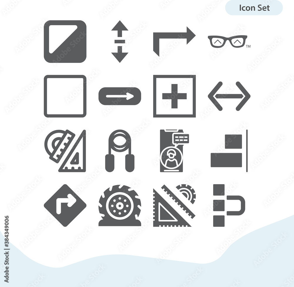 Simple set of straight related filled icons. Simple set of straight related filled icons.