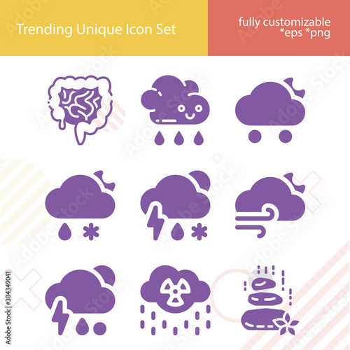 Simple set of hail related filled icons.