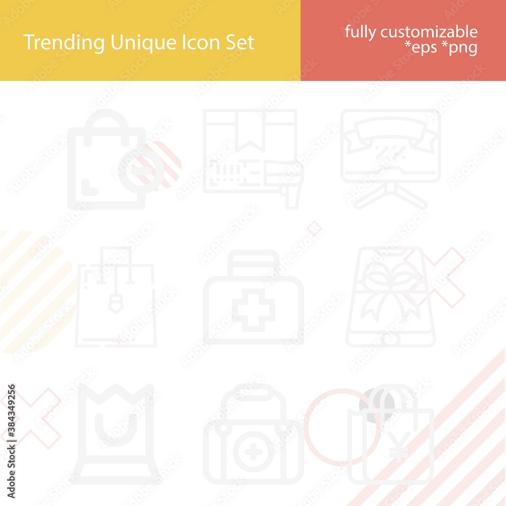 Simple set of warning related lineal icons.