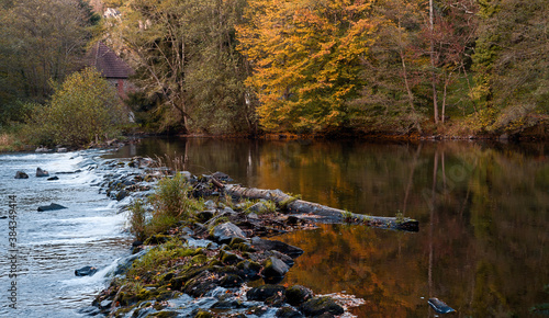 Small natural stone dam on 