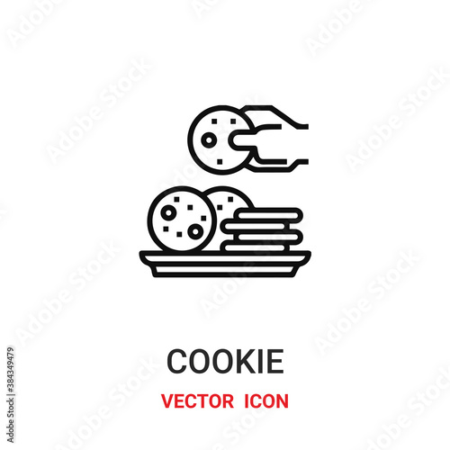 cookie icon vector symbol. cookie symbol icon vector for your design. Modern outline icon for your website and mobile app design.