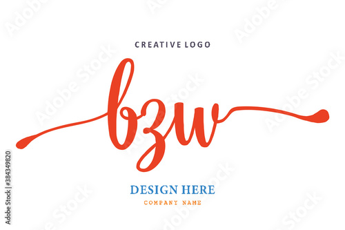 pharmacy logo composition of the letter BZW is simple, easy to understand, simple and authoritative
