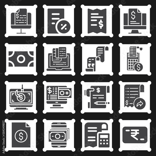 16 pack of golf cap  filled web icons set