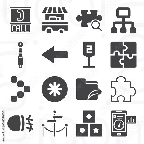 16 pack of clue  filled web icons set