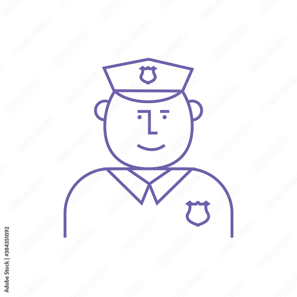 Police Men out line vector design illustration Police Men out line vector design illustration