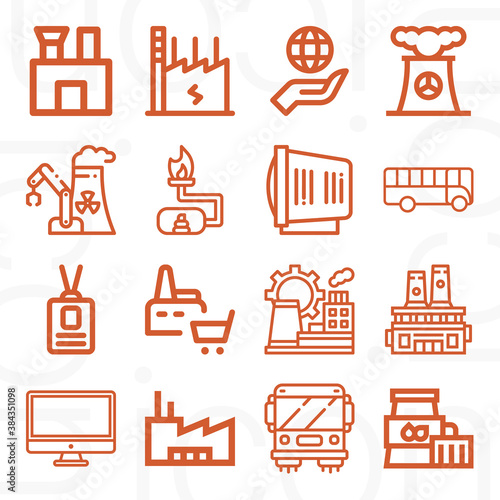 16 pack of power station  lineal web icons set