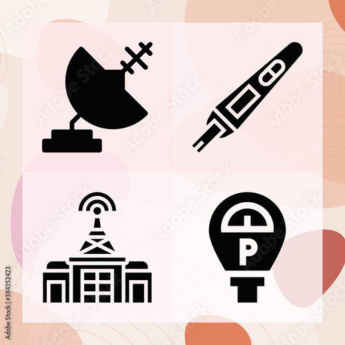 Simple set of measuring instrument related filled icons