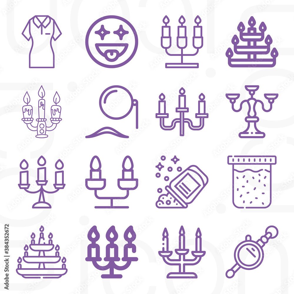 16 pack of applicability  lineal web icons set
