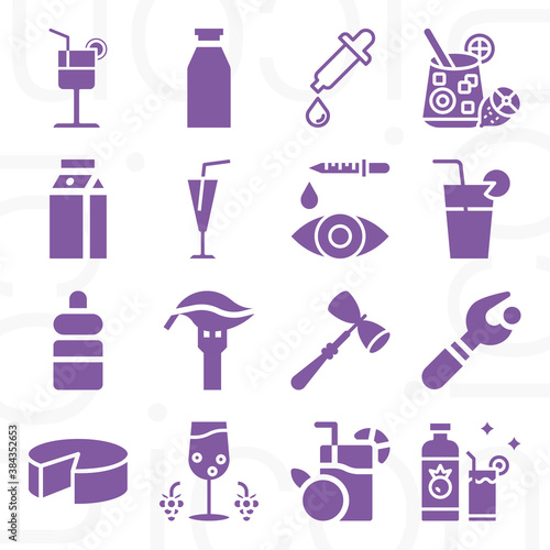 16 pack of bodily fluid  filled web icons set