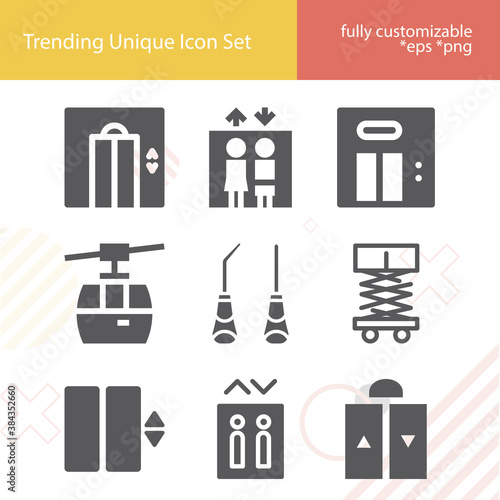 Simple set of roosevelt related filled icons.