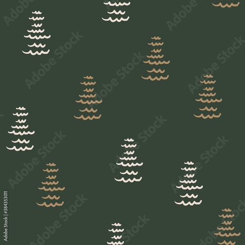 Simple abstract trees christmas vector repeat pattern photo