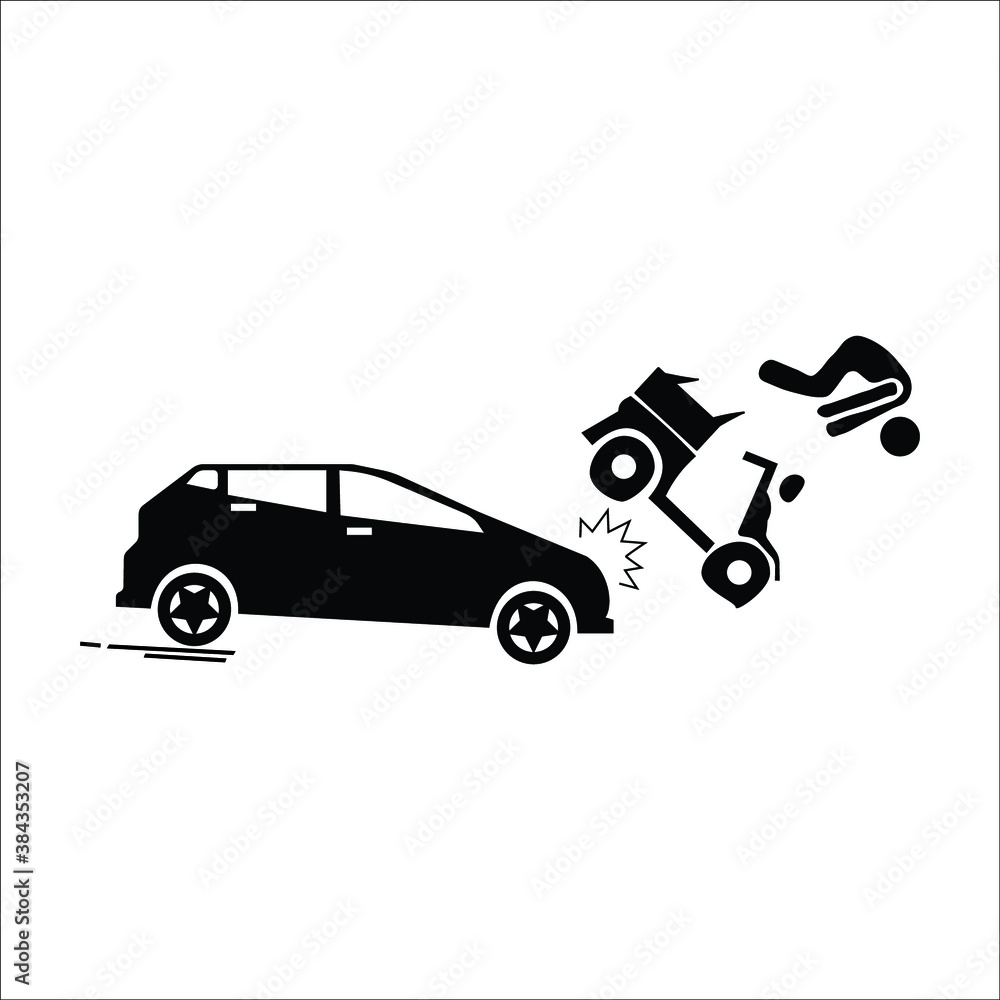 Fototapeta premium crash cars vector solid icons