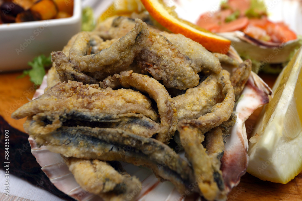 Italian cuisine - fish dishes: fried anchovies